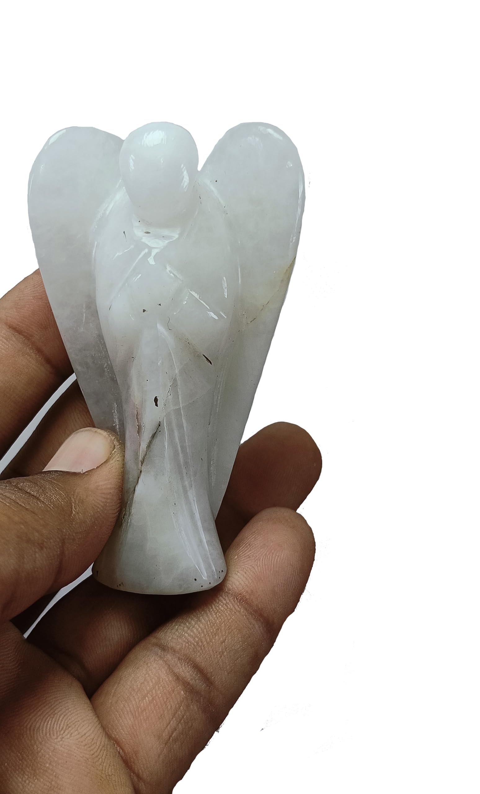 White Jade Stone Angel Chakra Crystal Healing Stone Therapy
